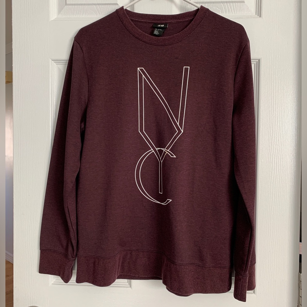 H&M Maroon NYC Crewneck Sweatshirt